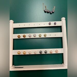 7 pair Pearl Stud Earrings Set